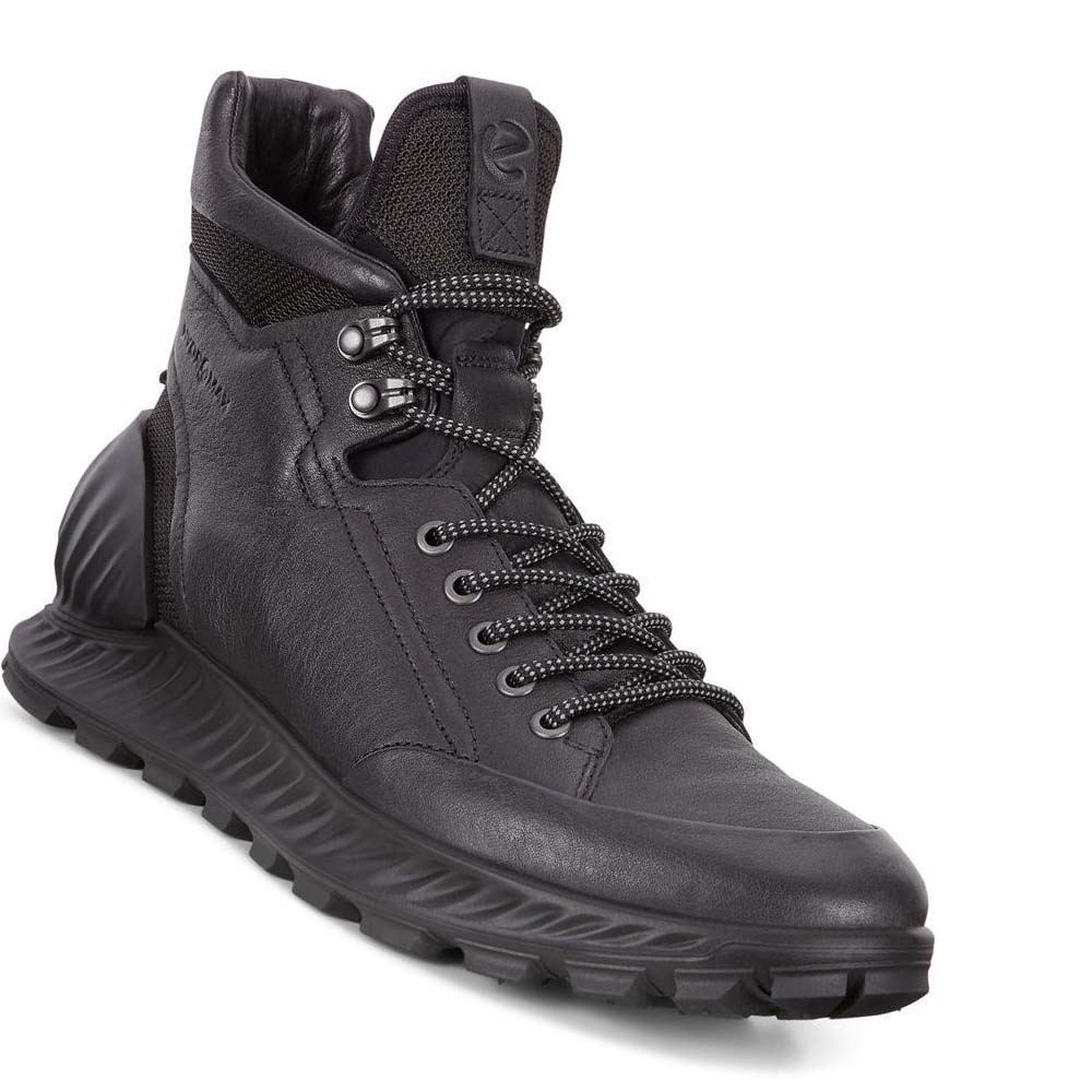 Men's Ecco Exostrike Hydromax Hiking & Trail Black | Canada 567KOR